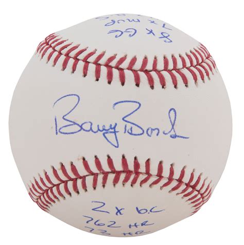 Barry Bonds Signed And Multi Inscribed With Career Highlights Official