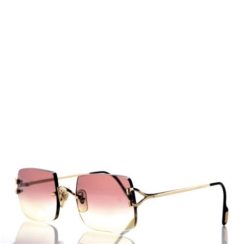 Cartier Rimless Gradient Sunglasses Gold 271526 Fashionphile
