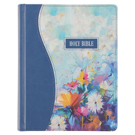 Kjv Note Taking Bible Blue Floral Black Letter Edition By Christian