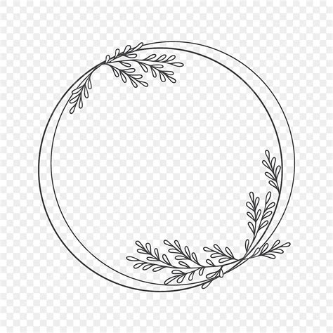 Circle Floral Frame With Decorative Leaves Element Leaves Drawing Rat
