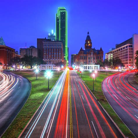 Dallas Texas Skyline Dealey Plaza Square Format Photograph By