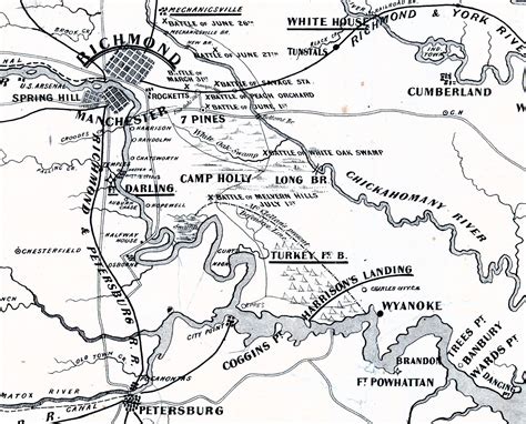 Map Of The Battle Ground Near Richmond — Daily Observations From The