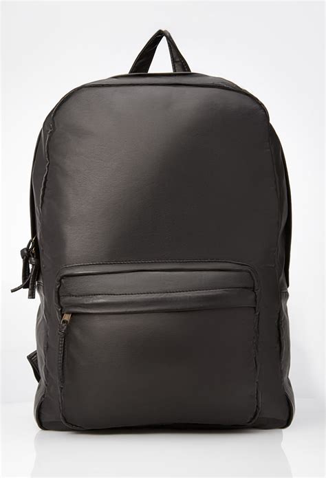 Lyst Forever 21 Faux Leather Backpack In Black For Men