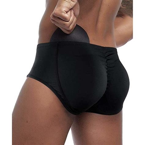 S 3xl Sexy Black Briefs Men Padded Butt Briefs Booster Enhancer Flat Stomach Ass Fake Butt
