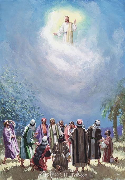 Jesus Ascending Into Heaven Wallpaper Mural By Magic Murals