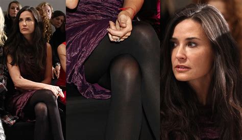 demi moore crossed legs in pantyhose new york fall fashion week legs cool