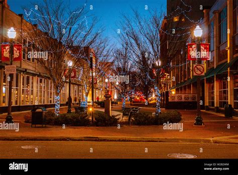 Downtown Kalamazoo Michigan On A Winter Evening Stock Photo Alamy