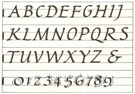 Printable Italic Calligraphy Alphabet