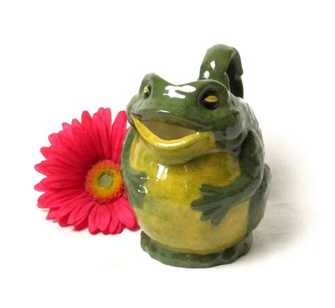 Ceramic Frog Pitcher Creamer Vintage Home Decor Ceramic Frog