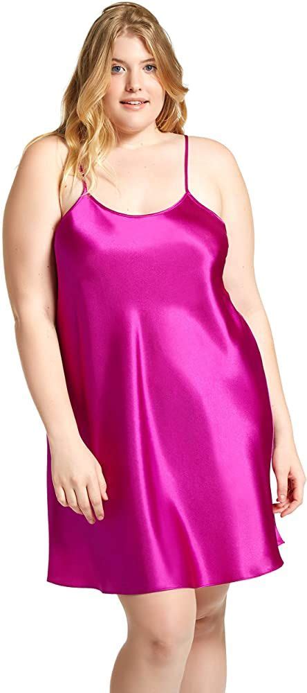 Pintuck cooling sleepshirt or add a dash of color. Jovannie Regular/Long Length Satin Chemise Plus Size Teddy ...