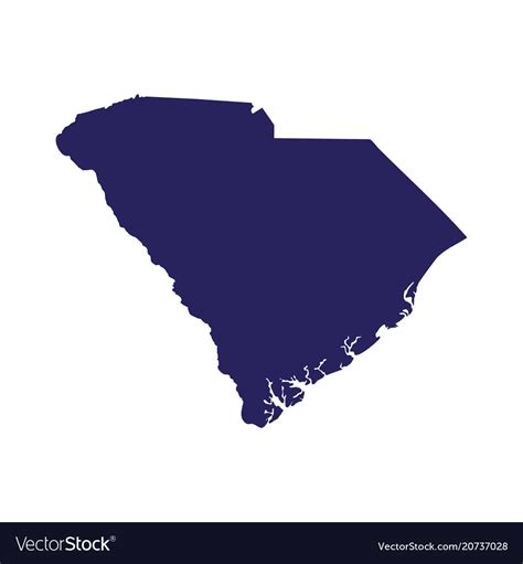 Map Of The Us State Of South Carolina Royalty Free Vector
