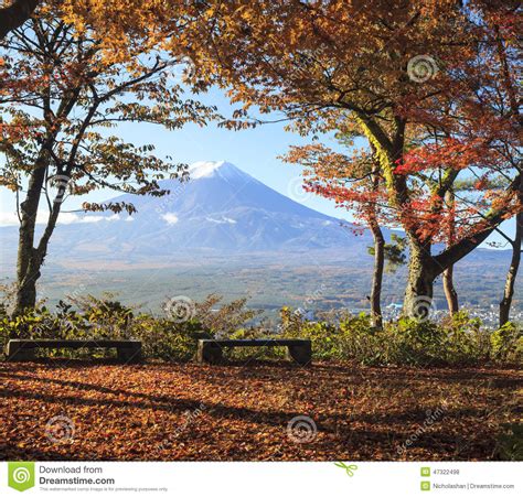 Mt Fuji With Fall Colors In Japan Stock Photo Image Of Seasonal