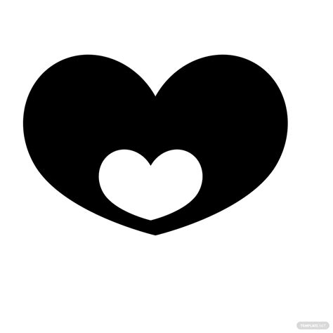 Free Black And White Heart Silhouette Eps Illustrator  Psd Png