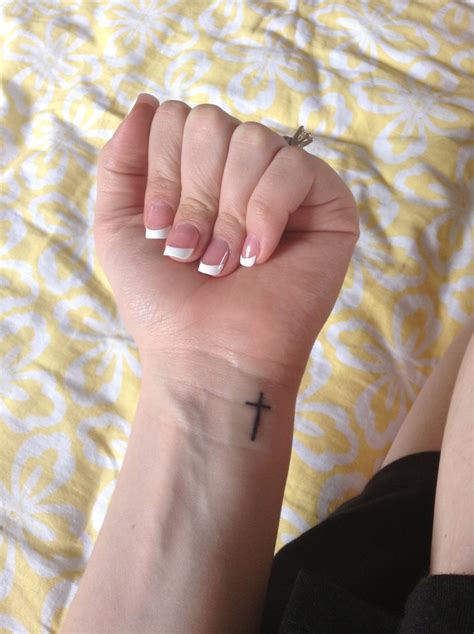 My Third Tattoo Small Cross On My Wrist Simple Small And