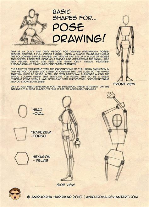 Basic Shapes For Pose Drawing By Aniruddha On Deviantart Art