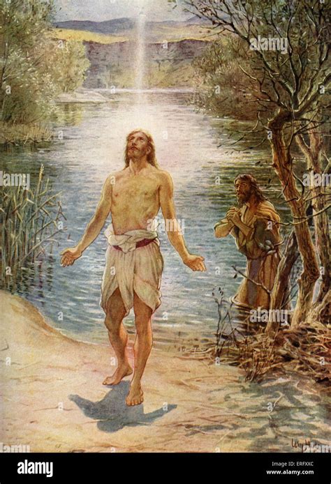 Jesus Is Baptised By Saint John Then Cometh Jesus From Galilee To The