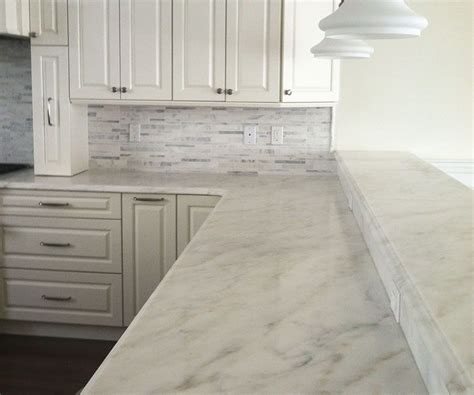 Engineered Stone Carrara Marble Marble Countertops White Kitchen