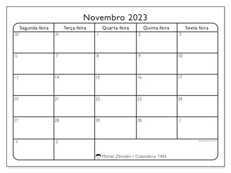 Calendário De Novembro De 2023 Para Imprimir 54sd Michel Mobile Legends
