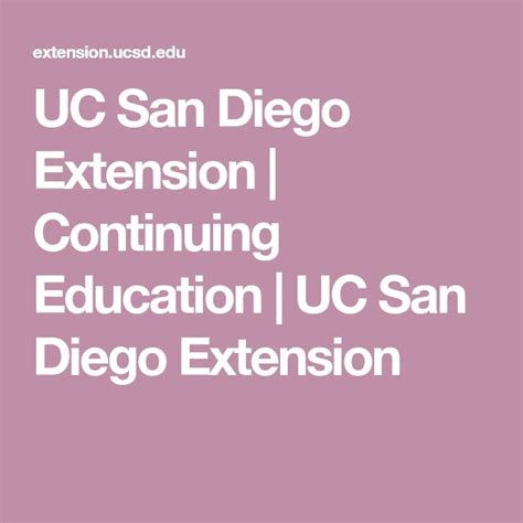 Uc San Diego Extension Continuing Education Uc San Diego Extension