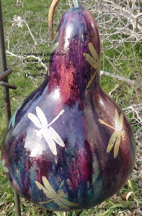 Gourd Multi Dragonfly Decorative Gourds Painted Gourds Gourd Art