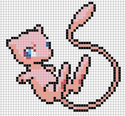 Its best attack involves flying around at high speed, striking with poison needles. Mew Pixel Art Template by dragon44836 on DeviantArt