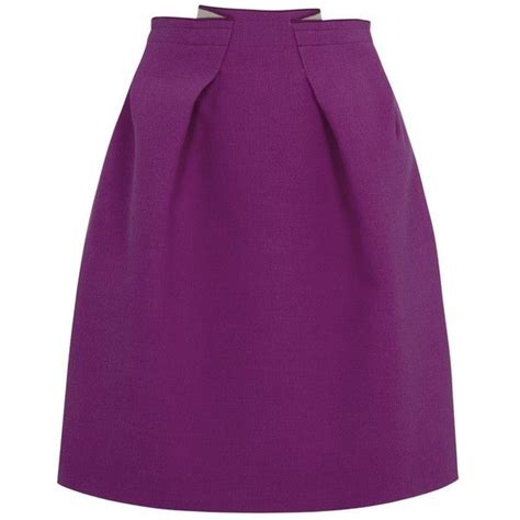 Roland Mouret Kava Violet Wool Crepe Skirt Crepe Skirts Pleated