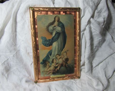 Virgin Mary Immaculate Conception Fine Print Foil Frame And From