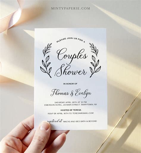 couples shower invitation template printable wedding shower etsy