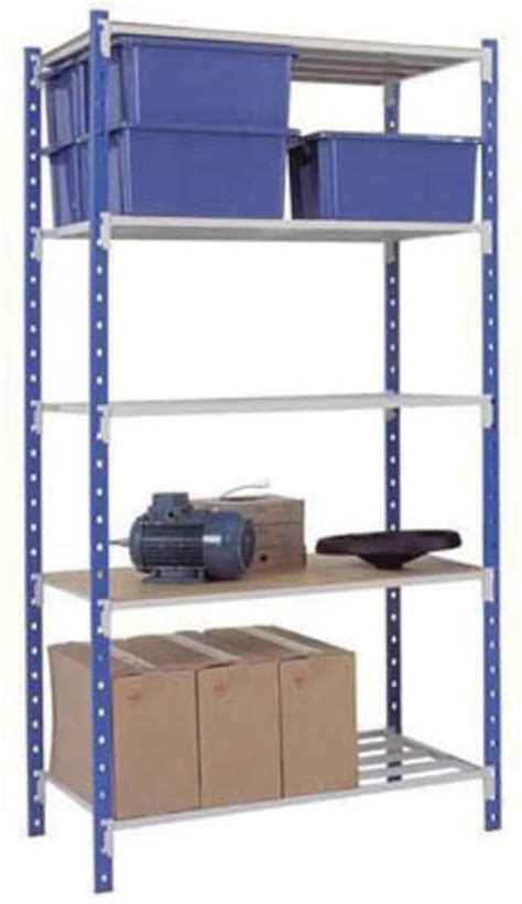 Manutan Medium Duty Tubular Starter Shelving Blue 2000mm X 1000mm X