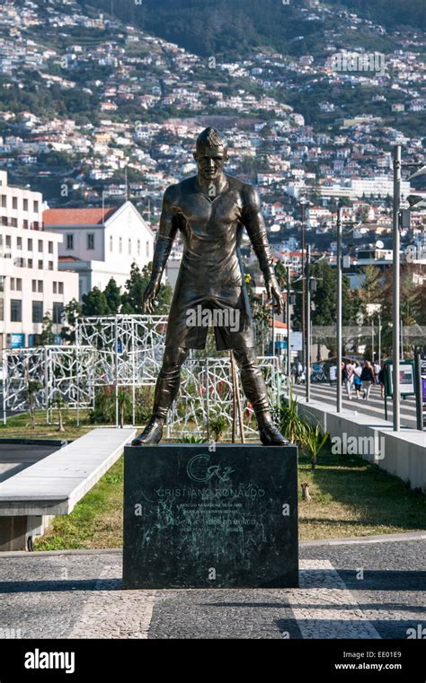 Statue Of Cristiano Ronaldo Cr7 Real Madrid In The Harbour Of His