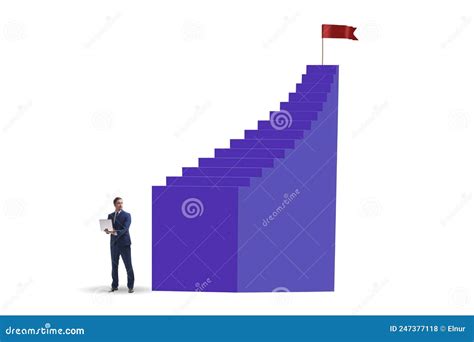 Career Ladder Concept with the Businessman Stock Photo - Image of goal