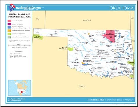 Landkarte Oklahoma Karte Parks Und Indianerreservate
