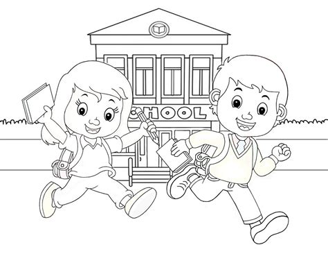 Mewarnai Gambar Sekolah - Kreasi Warna
