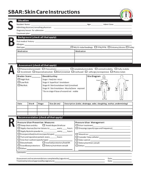 Printable Word Sbar Template