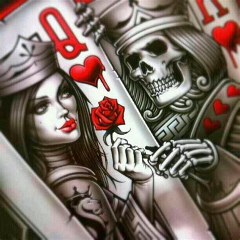 King And Queen Card Tattoos King And Queen Of Hearts King Of Hearts Tattoo Queen Of Hearts