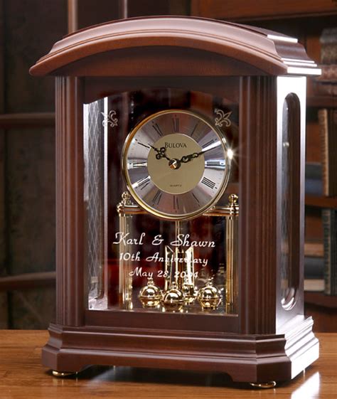 Personalized Bulova Nordale Anniversaryretirement Clock The Glass Fox