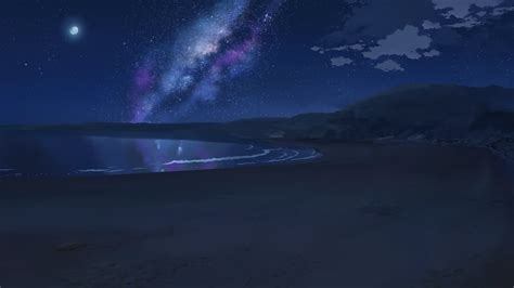 5 Centimeters Per Second Landscape Anime Stars Sky Hd Wallpaper