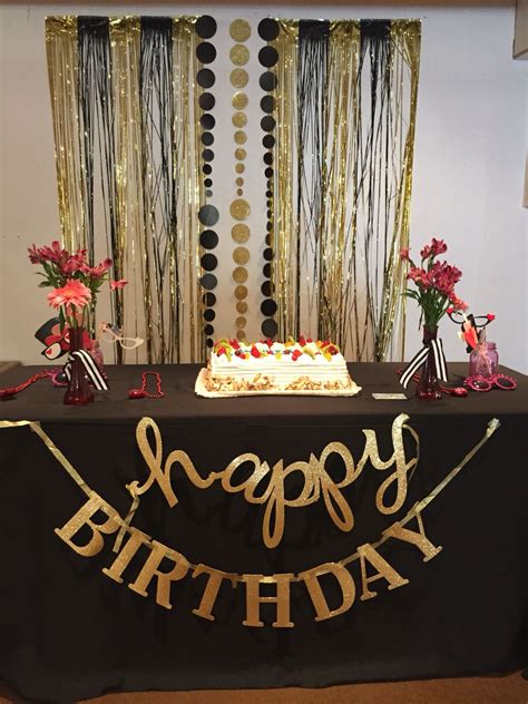 Gold And Black Backdrop Birthday Party Pinterest Backdrops Gold