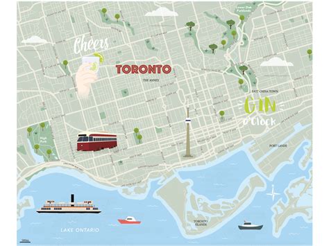 Toronto Map Illustrated Map By Jason Pickersgill On Dribbble