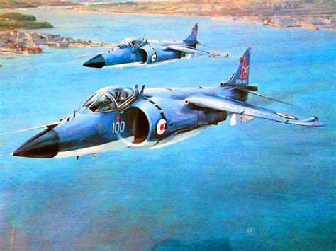 British Sea Harriers By Robert Taylor Airplane Art Aircraft Art