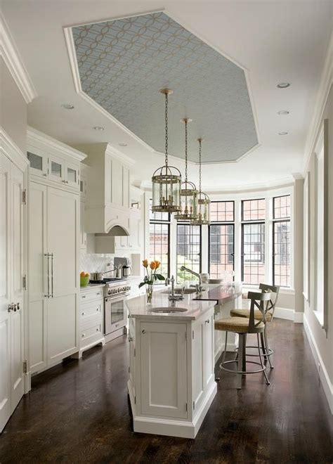 Bk resources bkws 1236 pr 36 inchwx12 inchd stainless steel wall. Gold and Blue Wallpaper on Kitchen Ceiling with Currey and ...