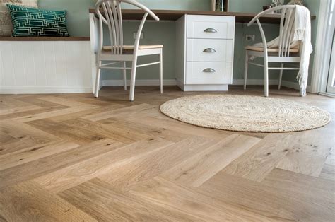 Stunning European Oak Flooring In Herringbone Pattern Finished On Site