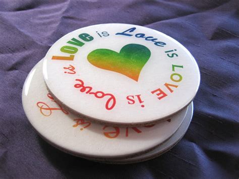 Love Is Love Coaster Set Rainbow Pride Coasters Lgbt Lgbtq Home Decor Set Of 4 Resin