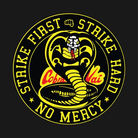 Cobra kai Strike first strike hard no mercy - Cobra Kai Karate Kid Mercy - Long Sleeve T-Shirt ...