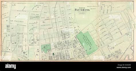 1873 Beers Map Of Part Of Flushing Queens New York City Stock Photo