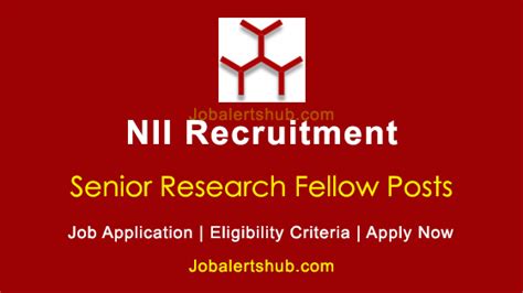 Nii Senior Research Fellow Posts 2021 Job Notification