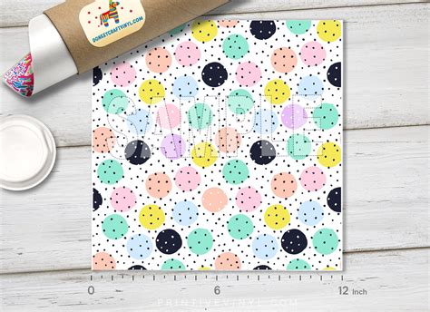 Polka Dots Dotted Pattern Printed HTV Pattern Vinyl Iron On Etsy