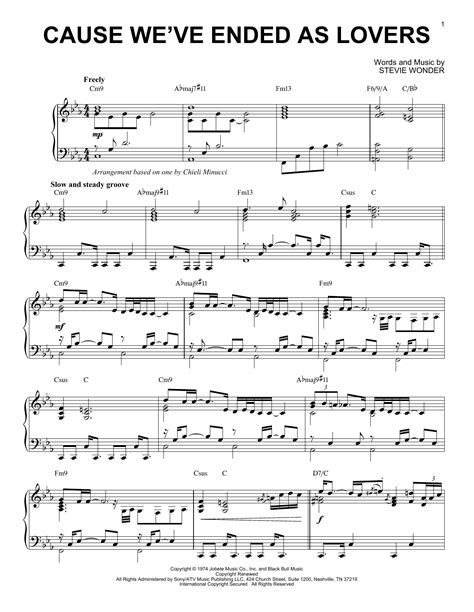 Cause Weve Ended As Lovers Sheet Music Jeff Beck Piano Solo