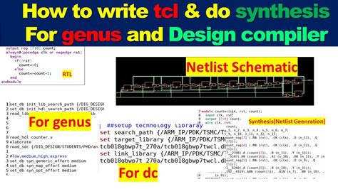 How To Write Tcl File For Synthesis In Genus Design Compiler Youtube