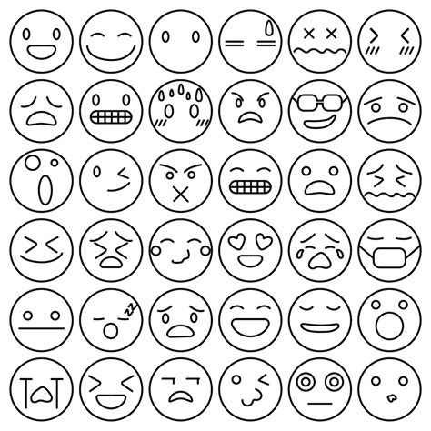 Emoji Emoticons Set Cara Expresión Sentimientos Colección Vector Gratis